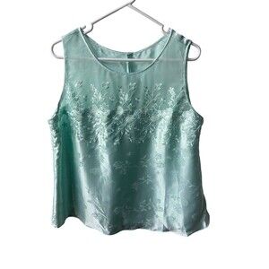 Inner Most  Top Womens Xtra Large Green Polyester Embroidered Sleeveless